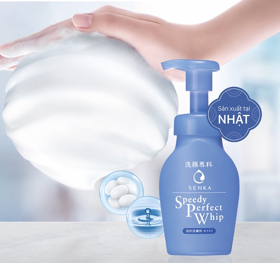 Sữa rửa mặt cho da khô Senka Speedy Perfect Whip