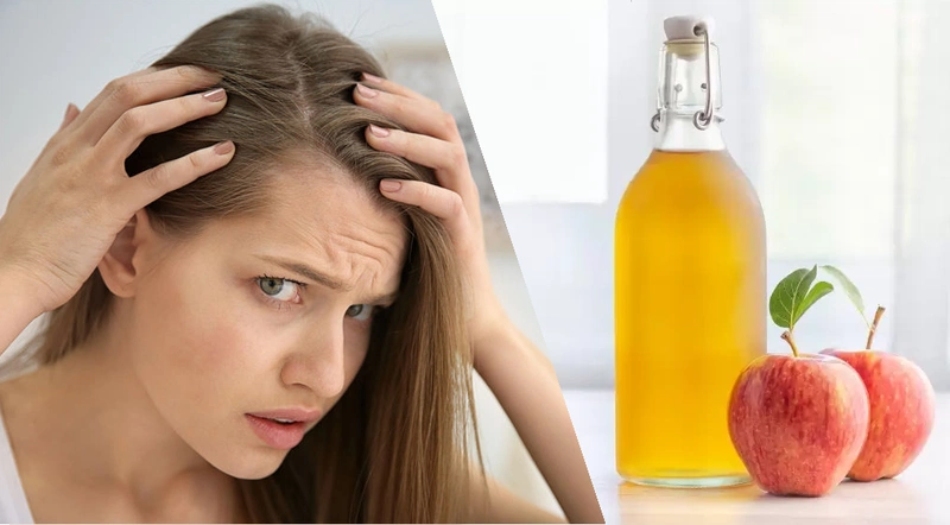 Hạn chế tóc khô xơ bằng giấm táo